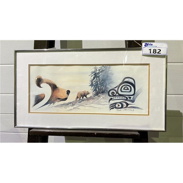 ARTIST SIGNED FRAMED PRINT APPROX 13.5X25.5 