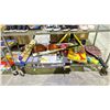 Image 1 : SHELF LOT OF ASSORTED ITEMS INCLUDING; BASKETBALL, SOCCER BALL, TENNIS RACKETS AND MORE