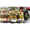 Image 2 : SHELF LOT OF ASSORTED TOOLS INCLUDING; HOLE SAW BITS, AIR TOOLS, AND MORE