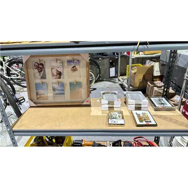 SHELF LOT OF ASSORTED FRAMES