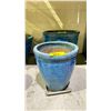 Image 1 : LARGE BLUE PLANTER POT