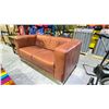 Image 3 : LEATHER SOFA (STAINED/CLEANING REQUIRED)