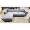 Image 1 : 2-PC FABRIC SECTIONAL SOFA WITH CHAISE (SOME DAMAGE)