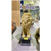 Image 1 : LION ON PEDESTAL SCULPTURE 36" TALL