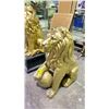Image 2 : LION WITH BALL SCULPTURE 30" TALL