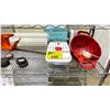 Image 3 : SHELF OF ASSORTED ITEMS INCLUDING; HOCKEY PUCKS, ELECTRIC HEDGE TRIMMER, FISHING GEAR & MORE