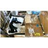 Image 2 : SHELF OF ASSORTED ITEMS INCLUDING; SHOES, FLOOR LAMP, CLOTHING & MORE