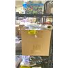 Image 1 : BOX OF ASSORTED ITEMS INCLUDING; ROLL OF IN-DRAWER MAT, LIGHT FIXTURE, GARBAGE BAGS & MORE