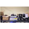Image 1 : SHELF OF ASSORTED ITEMS INCLUDING; CCS1 TO TPC ADAPTERS, PRINTER TONER, CLOTHING & MORE