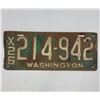 Image 1 : Vintage Washington License Plate