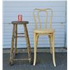 Image 1 : Vintage Wooden Bar Stool and Chair