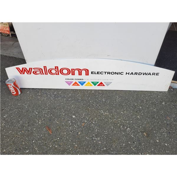 Vintage Waldom Electronic Hardware Sign