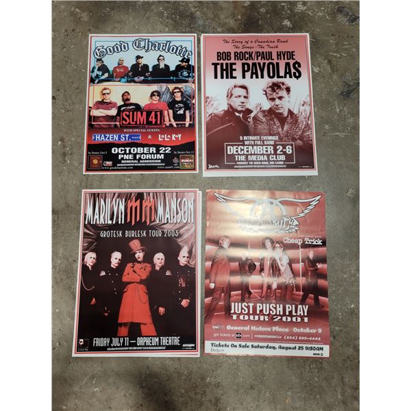 3 Stacks of Local Concert Posters (One Single- Good Charlotte)