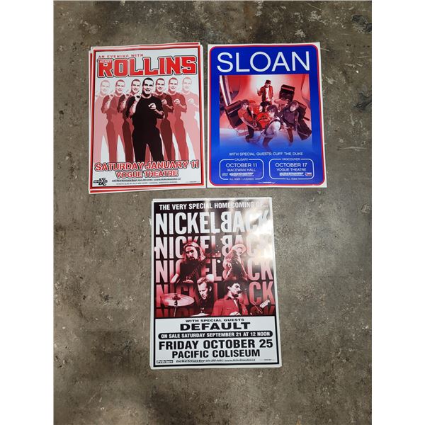 3 Stacks of Local Concert Posters