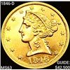 1846-D $5 Gold Half Eagle CHOICE BU