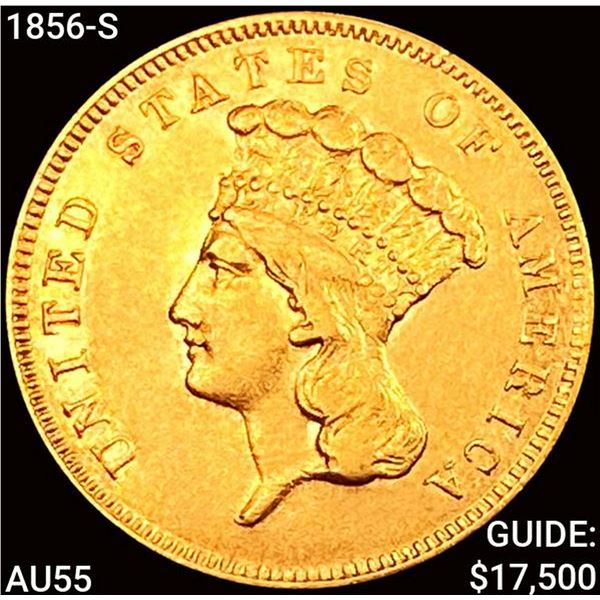 1856-S $3 Gold Piece HIGH GRADE