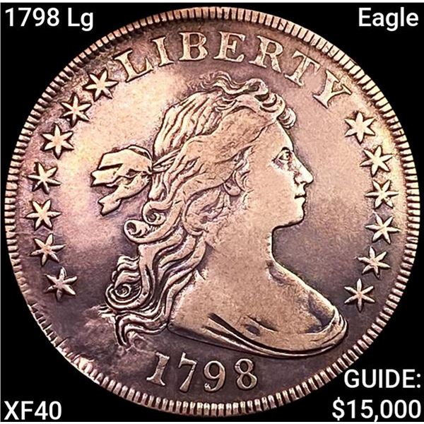 1798 Lg Eagle Draped Bust Dollar NEARLY UNCIRCULATED
