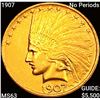 1907 No Periods $10 Gold Eagle CHOICE BU