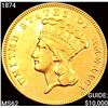 Image 1 : 1874 $3 Gold Piece UNCIRCULATED
