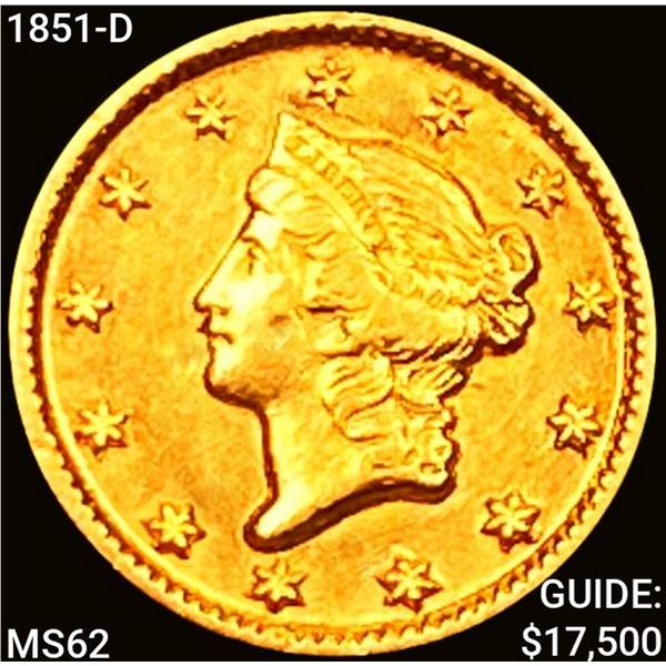 1851-D Rare Gold Dollar UNCIRCULATED