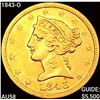 Image 1 : 1843-O $5 Gold Half Eagle CHOICE AU