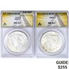 1923 [2] Silver Peace Dollar ANACS MS63/64