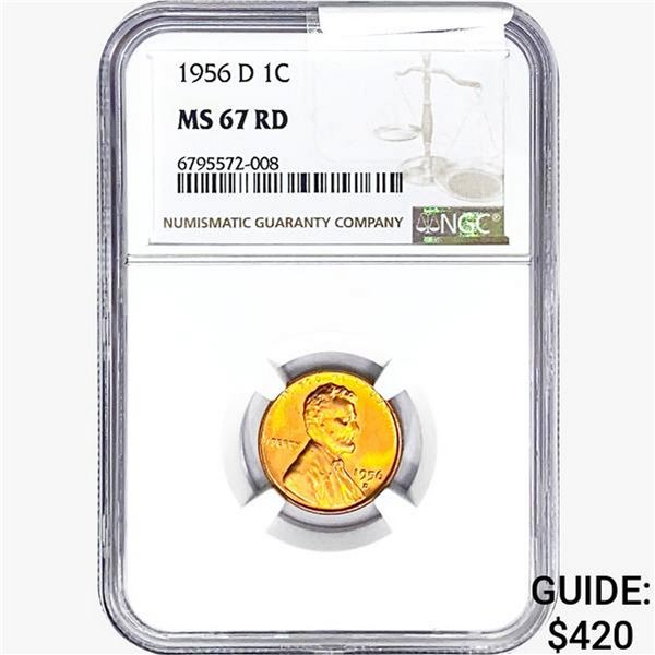 1956-D Wheat Cent NGC MS67 RD