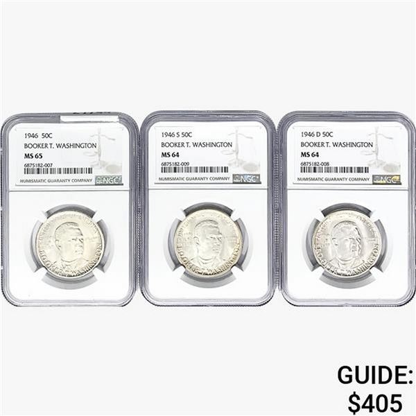 1946 [3] Booker T Half Dollar NGC MS64/65