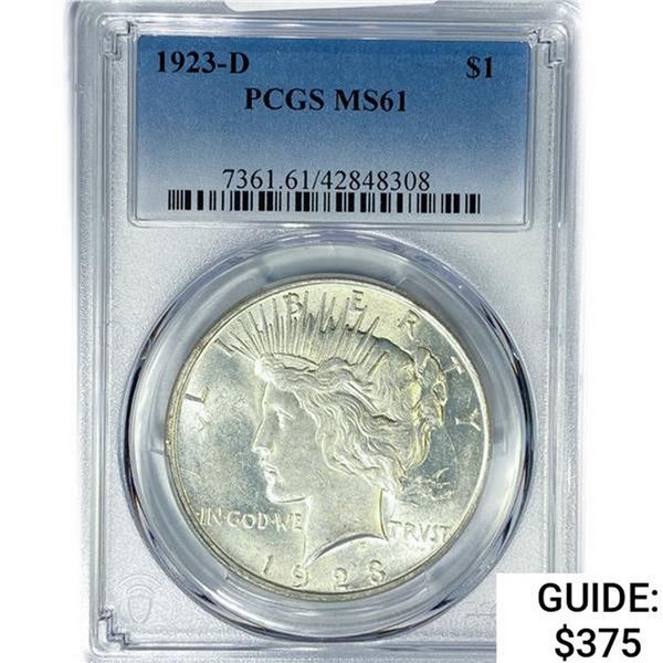 1923-D Silver Peace Dollar PCGS MS61