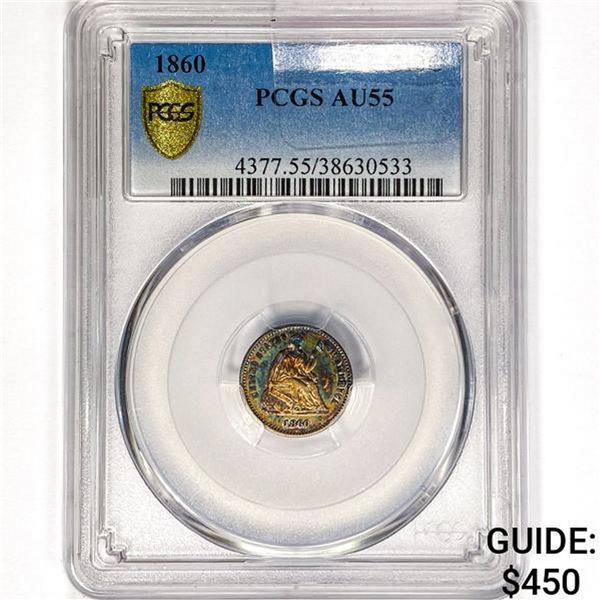 1860 Seated Liberty Half Dime PCGS AU55