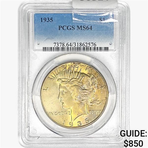 1935 Silver Peace Dollar PCGS MS64