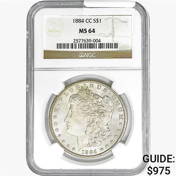 1884-CC Morgan Silver Dollar NGC MS64
