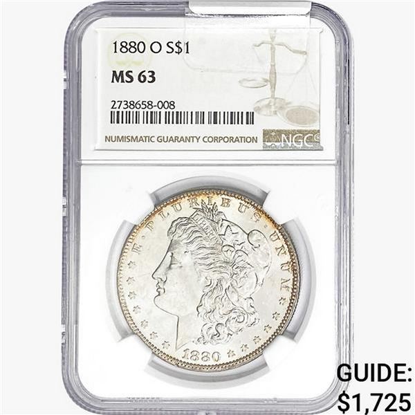 1880-O Morgan Silver Dollar NGC MS63