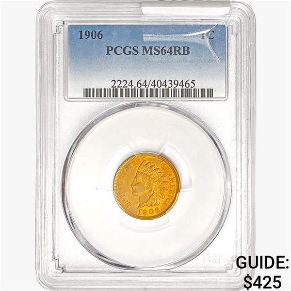 1906 Indian Head Cent PCGS MS64 RB