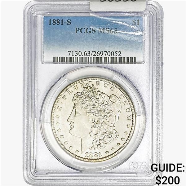 1881-S Morgan Silver Dollar PCGS MS63