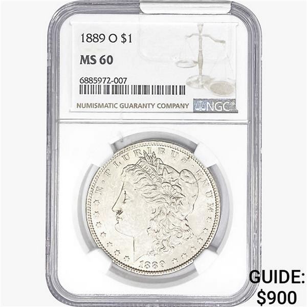 1889-O Morgan Silver Dollar NGC MS60