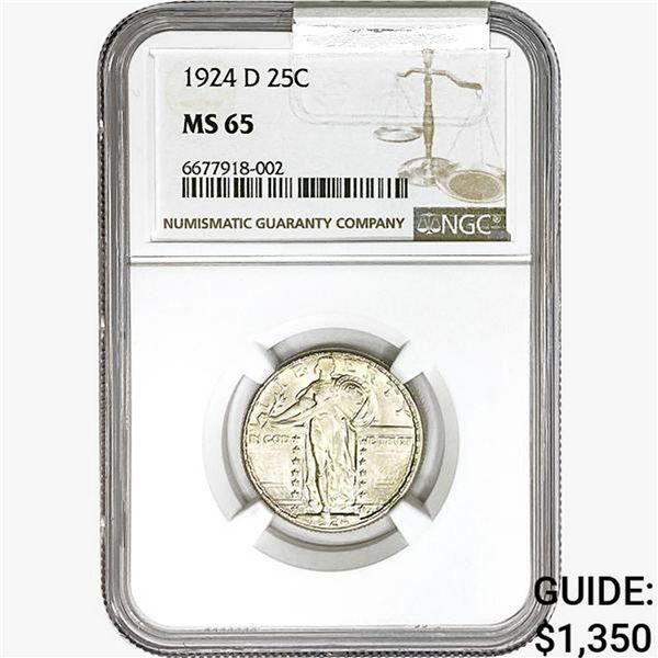 1924-D Standing Liberty Quarter NGC MS65