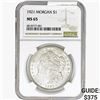 1921 Morgan Silver Dollar NGC MS65