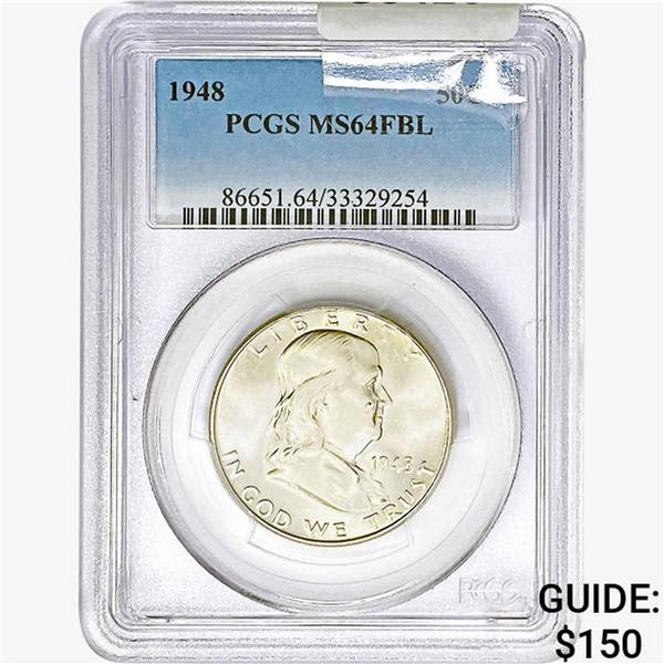 1948 Franklin Half Dollar PCGS MS64 FBL