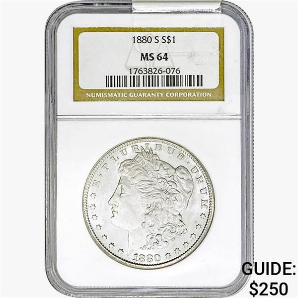 1880-S Morgan Silver Dollar NGC MS64