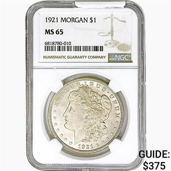1921 Morgan Silver Dollar NGC MS65