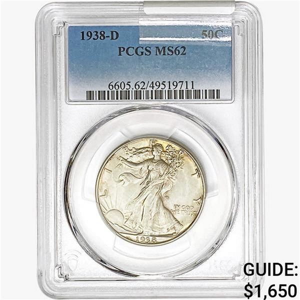 1938-D Walking Liberty Half Dollar PCGS MS62