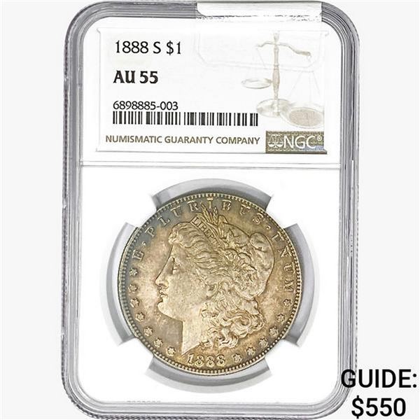 1888-S Morgan Silver Dollar NGC AU55