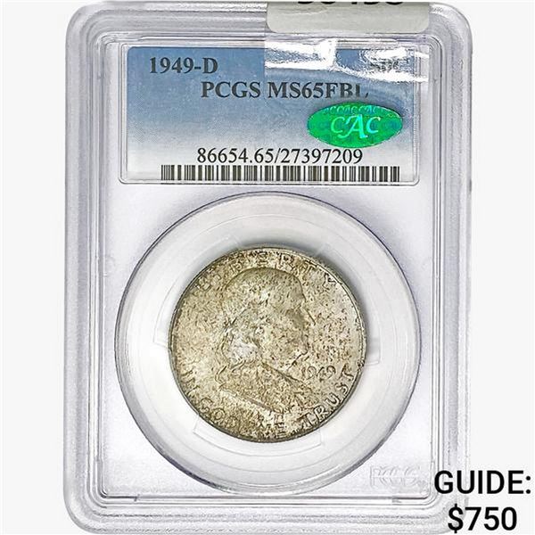 1949-D Franklin Half Dollar PCGS MS65 FBL