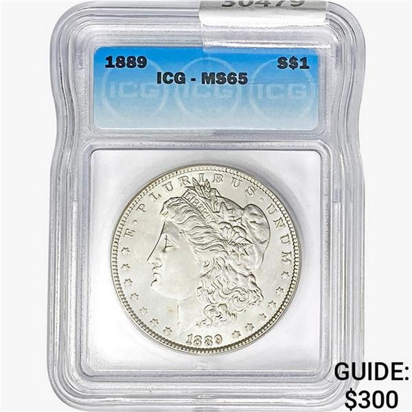 1889 Morgan Silver Dollar ICG MS65