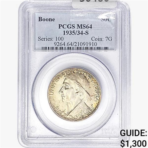 1935/34-S Boone Half Dollar PCGS MS64