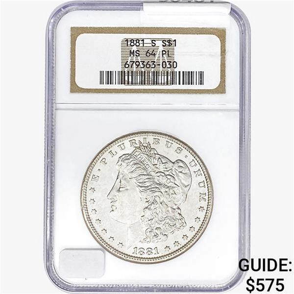 1881-S Morgan Silver Dollar NGC MS64 PL
