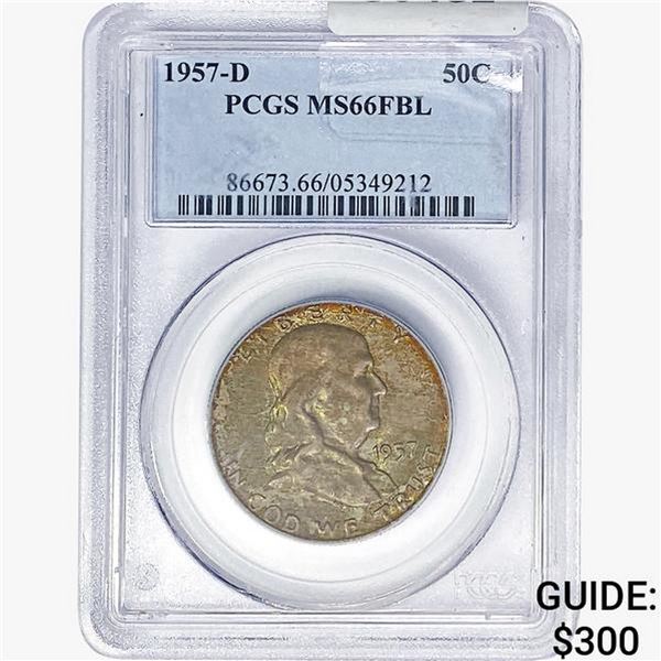 1957-D Franklin Half Dollar PCGS MS66 FBL