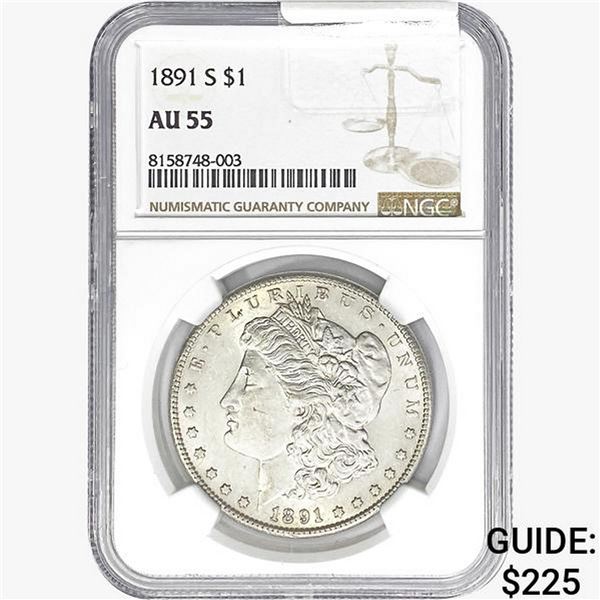 1891-S Morgan Silver Dollar NGC AU55