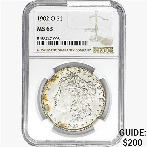 1902-O Morgan Silver Dollar NGC MS63